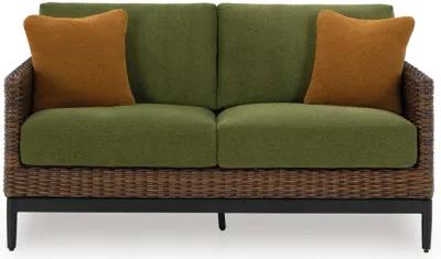 Horizon Hall - Brown / Green - Loveseat With Cushion