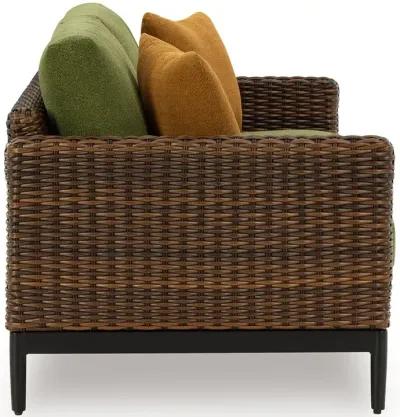 Horizon Hall - Brown / Green - Loveseat With Cushion