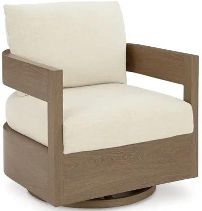 Serene Bay - Dark Brown / White - Swivel Glider Chair With Cushion