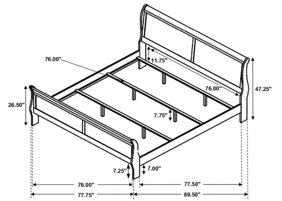 Louis Philippe - Panel Sleigh Bed