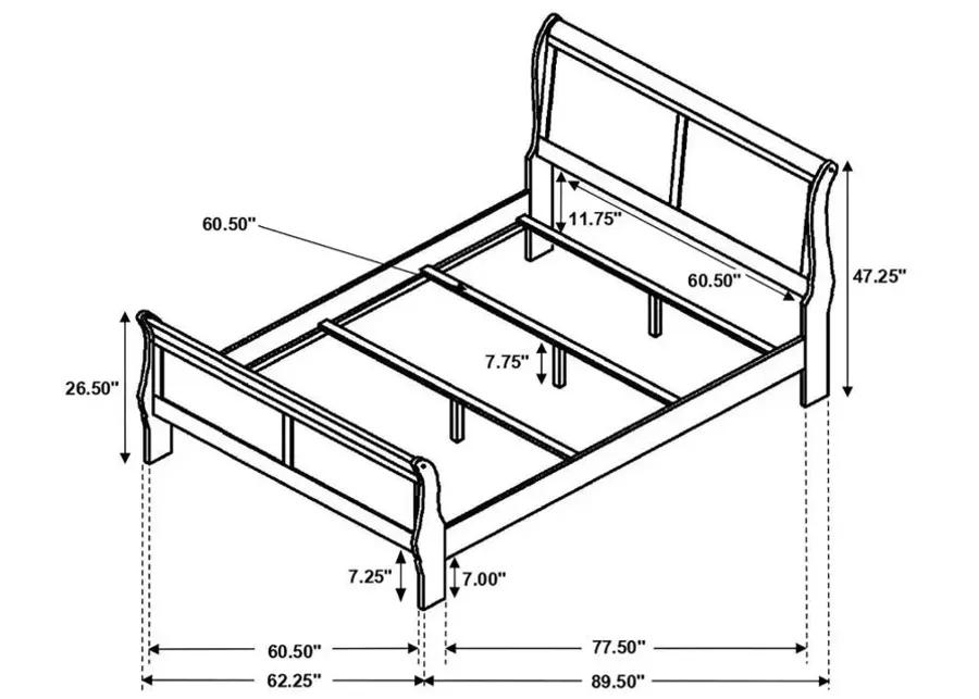 Louis Philippe - Panel Sleigh Bed