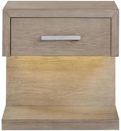 Kenora - 1-Drawer Nightstand Bedside Table - Barley Brown