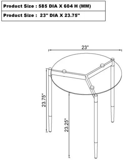 Rosalie - Round Smoked Glass Top End Table - Sandy Black