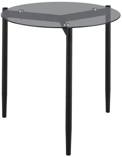 Rosalie - Round Smoked Glass Top End Table - Sandy Black