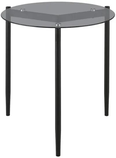 Rosalie - Round Smoked Glass Top End Table - Sandy Black