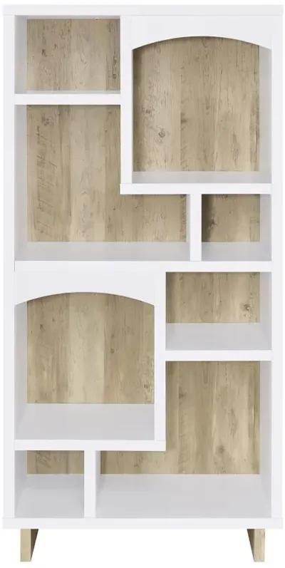 Dalton - 6-Shelf Bookcase - White And Distressed Pine