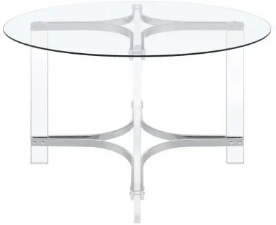 Keeling - Round Glass Top Acrylic Dining Table - Chrome