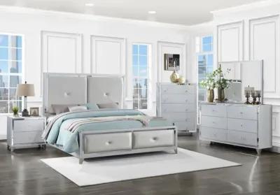 Larue - 6-Drawer Dresser With Mirror - Silver