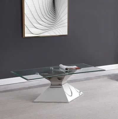 Jenny - Glass Top Stainless Steel Coffee Table - Chrome