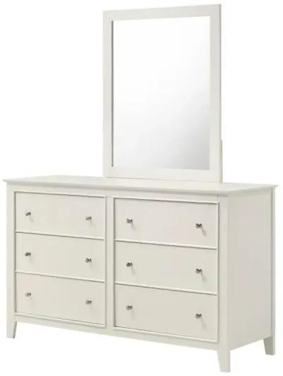 Selena - 6-Drawer Dresser With Mirror - Cream White