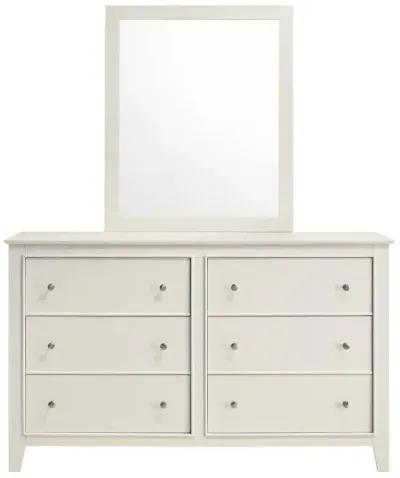 Selena - 6-Drawer Dresser With Mirror - Cream White