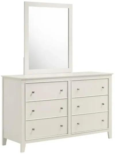 Selena - 6-Drawer Dresser With Mirror - Cream White