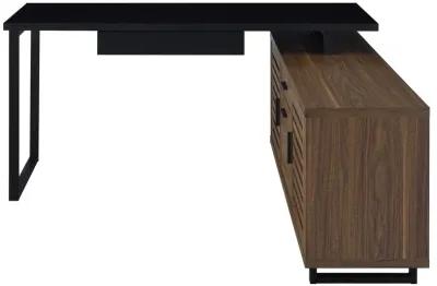 Maddox - L-Shape Office Computer Desk - Black