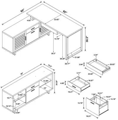 Maddox - L-Shape Office Computer Desk - Black