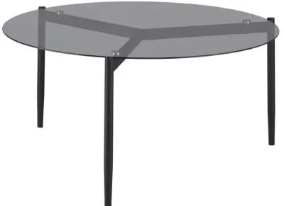 Rosalie - Round Smoked Glass Top Coffee Table - Sandy Black