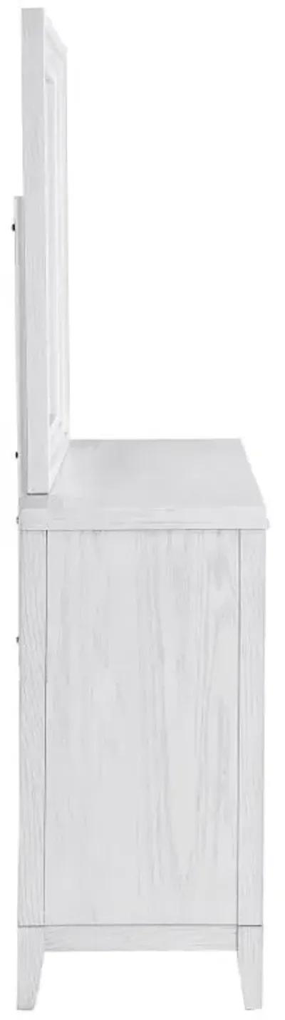 Marielle - 6-Drawer Dresser With Mirror - Distressed White