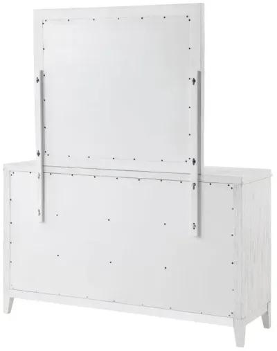 Marielle - 6-Drawer Dresser With Mirror - Distressed White