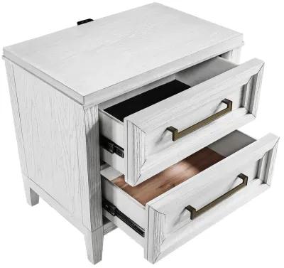 Marielle - 2-Drawer Nightstand Bedside Table - Distressed White