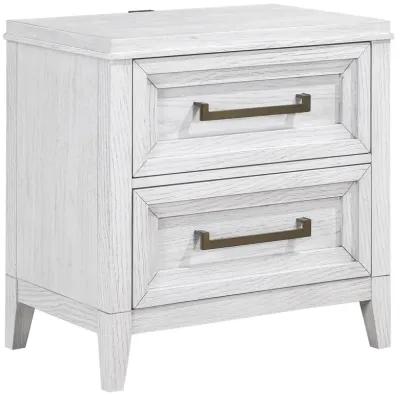 Marielle - 2-Drawer Nightstand Bedside Table - Distressed White