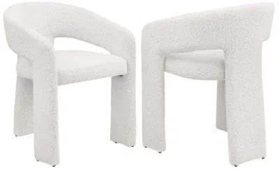 Eudora - Boucle Upholstered Dining Side Chair - Cream