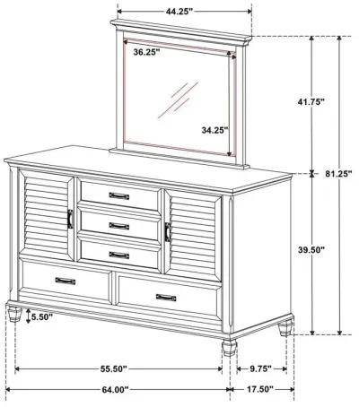 Franco - 5-Drawer Dresser With Mirror