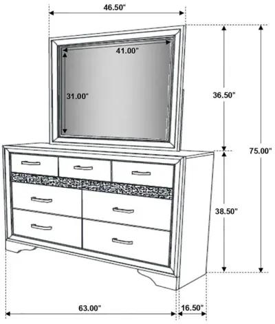 Miranda - 7-drawer Dresser With Mirror