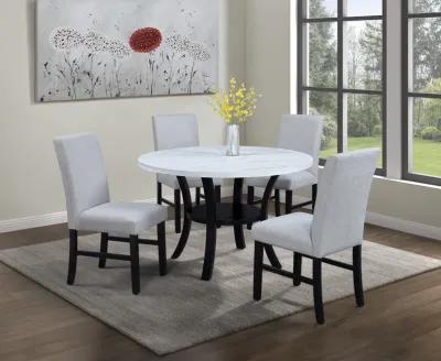 Isla - Round Dining Table - White / Black