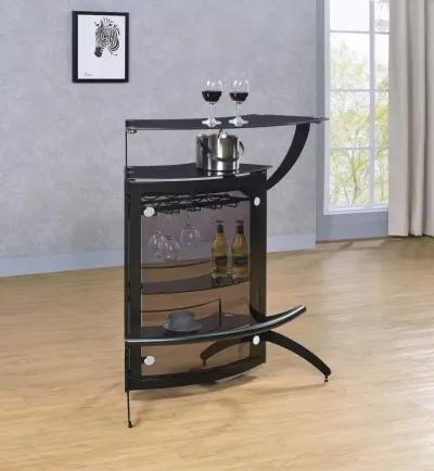 Dallas - 2-Shelf Curved Freestanding Home Bar Cabinet