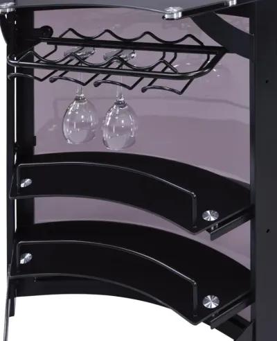 Dallas - 2-Shelf Curved Freestanding Home Bar Cabinet