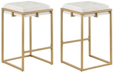 Nadia - Upholstered Backless Stool (Set of 2)