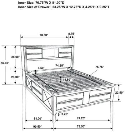 Briana - Wood Storage Bookcase Bed