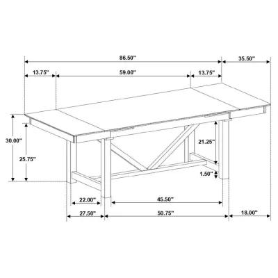 Malia - Refractory Extension Leaf Dining Table Set