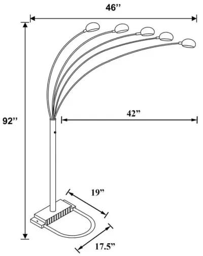Kayd - Arc 5-light Dome Shade Metal Floor Lamp
