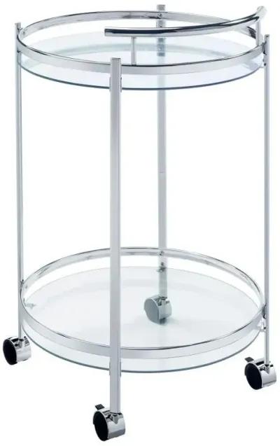 Chrissy - Round Glass Shelf Metal Bar Cart