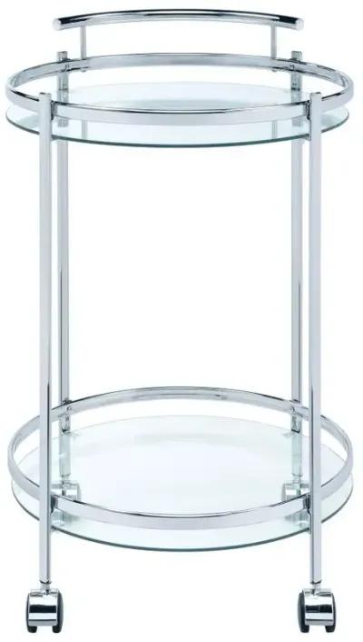 Chrissy - Round Glass Shelf Metal Bar Cart