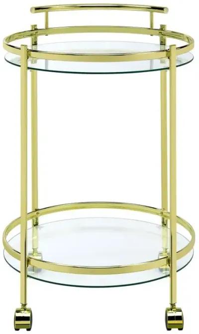 Chrissy - Round Glass Shelf Metal Bar Cart