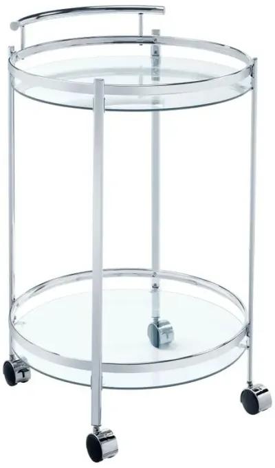 Chrissy - Round Glass Shelf Metal Bar Cart