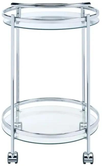 Chrissy - Round Glass Shelf Metal Bar Cart