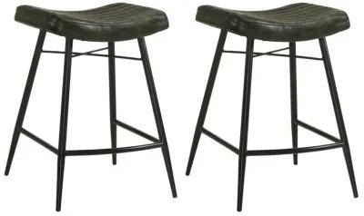 Bayu - Leather Upholstered Counter Stool (Set of 2)