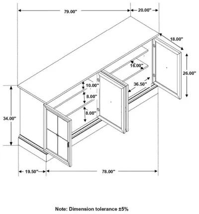 Brockway - 4-Door Dining Sideboard Buffet Cabinet