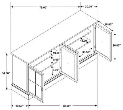 Brockway - 4-Door Dining Sideboard Buffet Cabinet