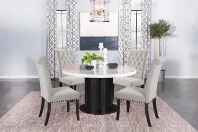 Sherry - Round Marble Top Dining Table Set