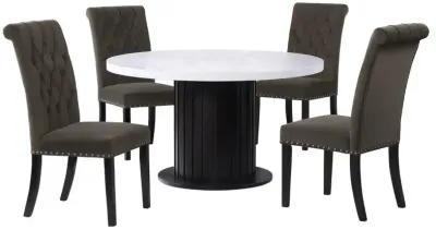 Sherry - Round Marble Top Dining Table Set