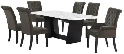 Sherry - Rectangular Marble Top Dining Table Set