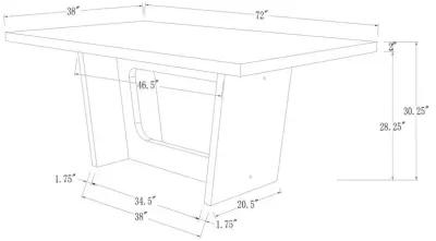 Sherry - Rectangular Marble Top Dining Table Set