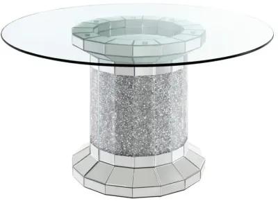 Ellie - Mirrored Pedestal Dining Table Set