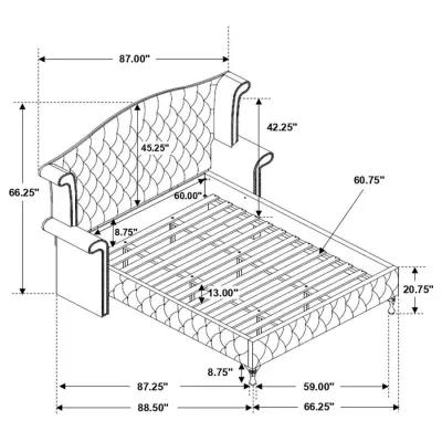 Deanna - Upholstered Wingback Bed