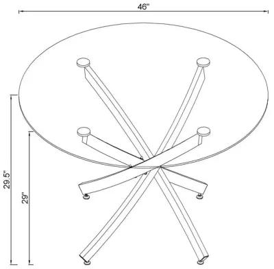 Beckham - Round Glass Top Dining Table