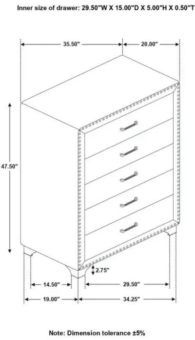 Melody - 5-Drawer Bedroom Chest