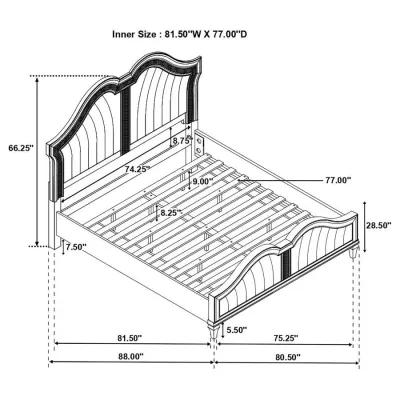 Evangeline - Wood LED Panel Bed